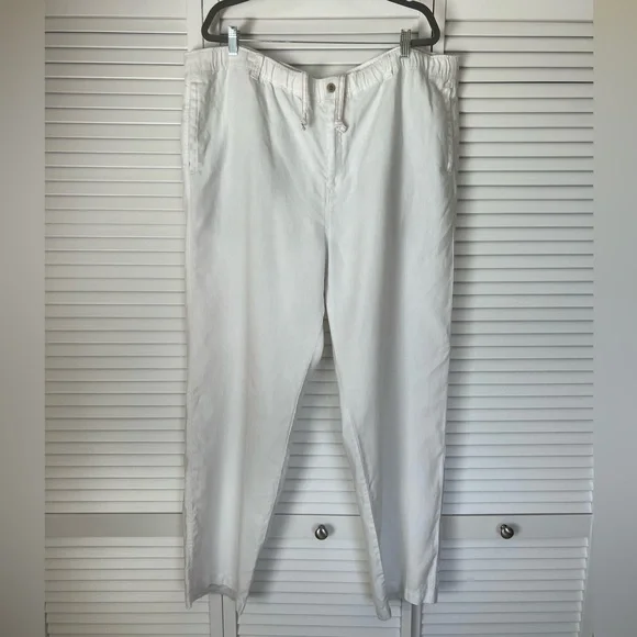 Tommy Bahama Men’s White EUC Relax Linen Pants Waist Drawstring Size: XXL - Picture 3 of 14